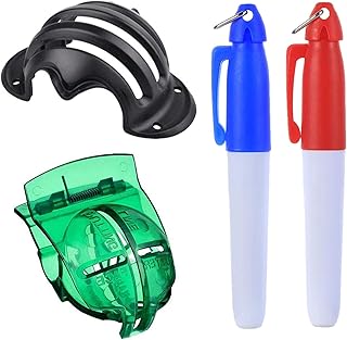 Golf Ball Marker Line Drawing Alignment Tool,Horuhue Balls Making Liner Stencil Putt Clip with 2 Pcs Golf Ball Marker Pen Perfect for Outdoor Golf Training