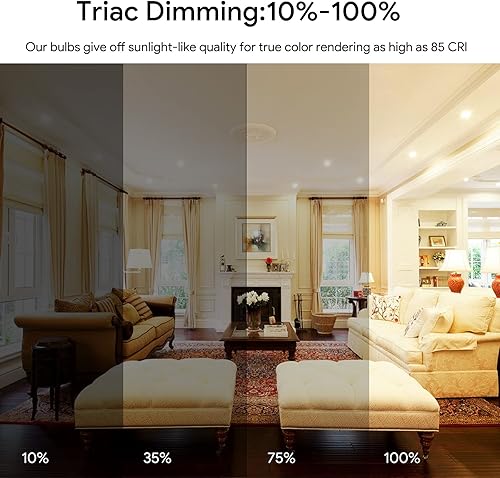 Miniatura 5 de Energetic - Paquete de 12 bombillas LED de inundación, 900 lúmenes, 11 W  75 W, bombillas LED BR30 regulables, blanco suave de 2700 K, base E26,