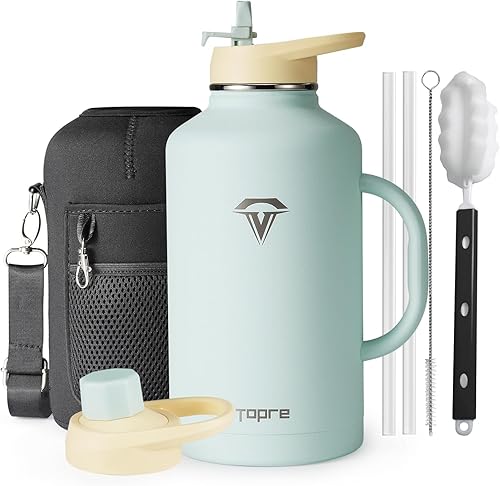 Miniatura 33 de Botella de agua aislada de 32 onzas, botella de agua de acero inoxidable con aislamiento al vacío, sin BPA y a prueba de fugas - con asa de