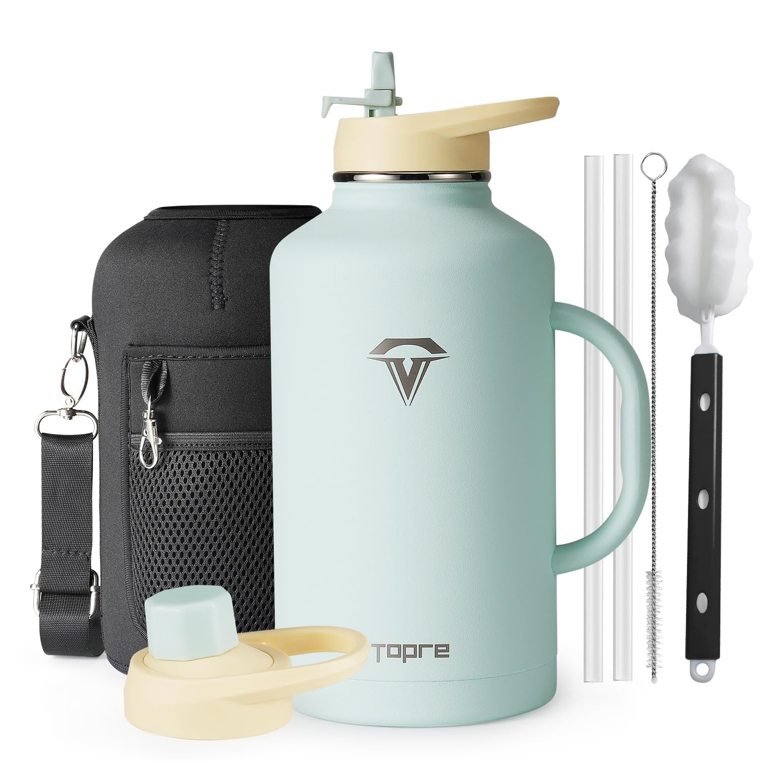 Topre Edelstahl-Wasserflasche Mit Griff – 1,8 Liter, Doppelwandig & 48h Kühl