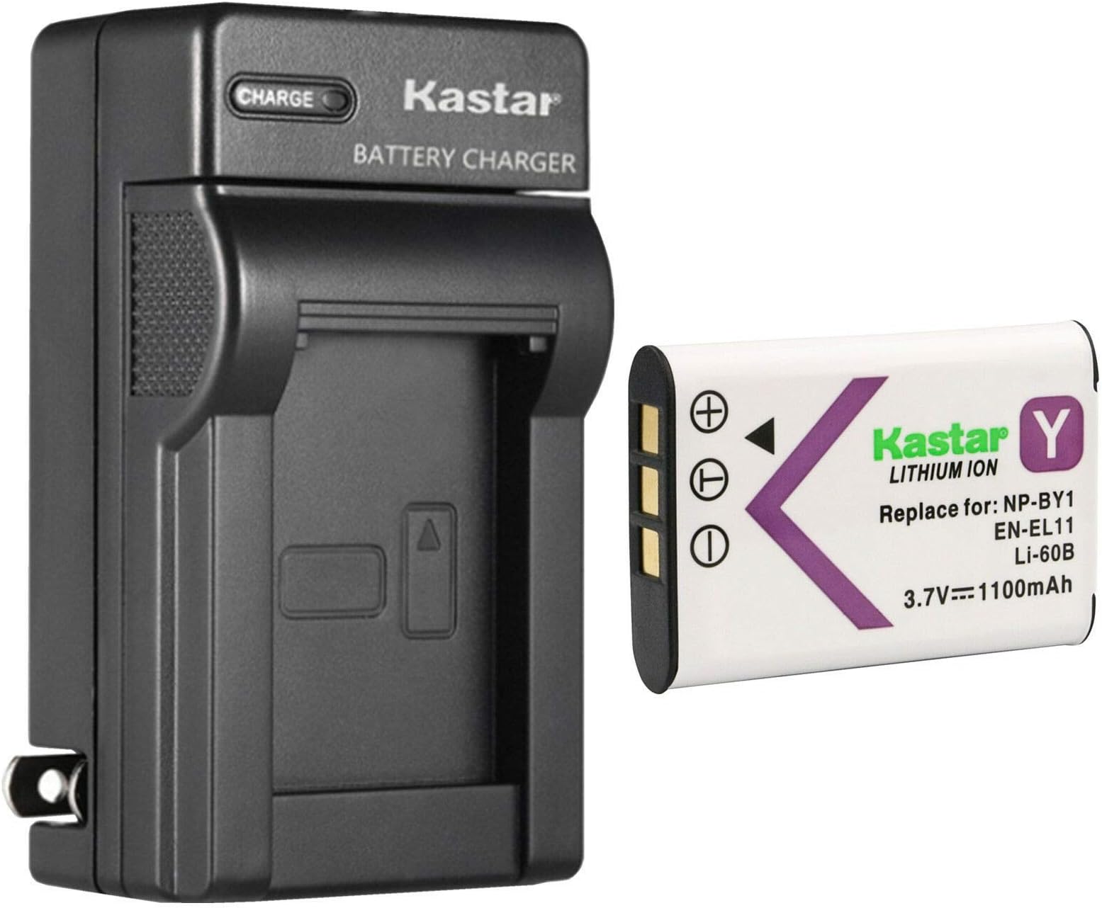 Battery and AC Wall Charger Replacement for Olympus Li-60B, Li-60C, FE-370 Digital Camera