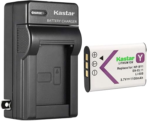 Kastar Paquete de 1 cargador de batería y CA de pared de repuesto para batería Nikon EN-EL11 ENEL11, cargador Nikon MH-64 MH64, cámaras digitales