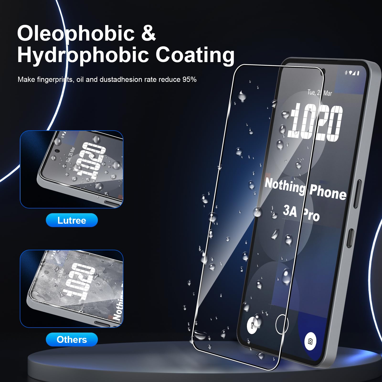 Yenwen Vetro Temperato per Nothing Phone 3a Protezione, 2 Pezzi Vetro Yenwen Vetro Temperato per Nothing Phone 3a Protezione, 2 Pezzi Vetro