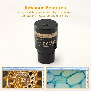 SWIFT SW380B Binocular Compound Microscope,40X-2500X with 2.0MP Camera,100pcs Microscope Slides,Microscope Kit for Students School Lab