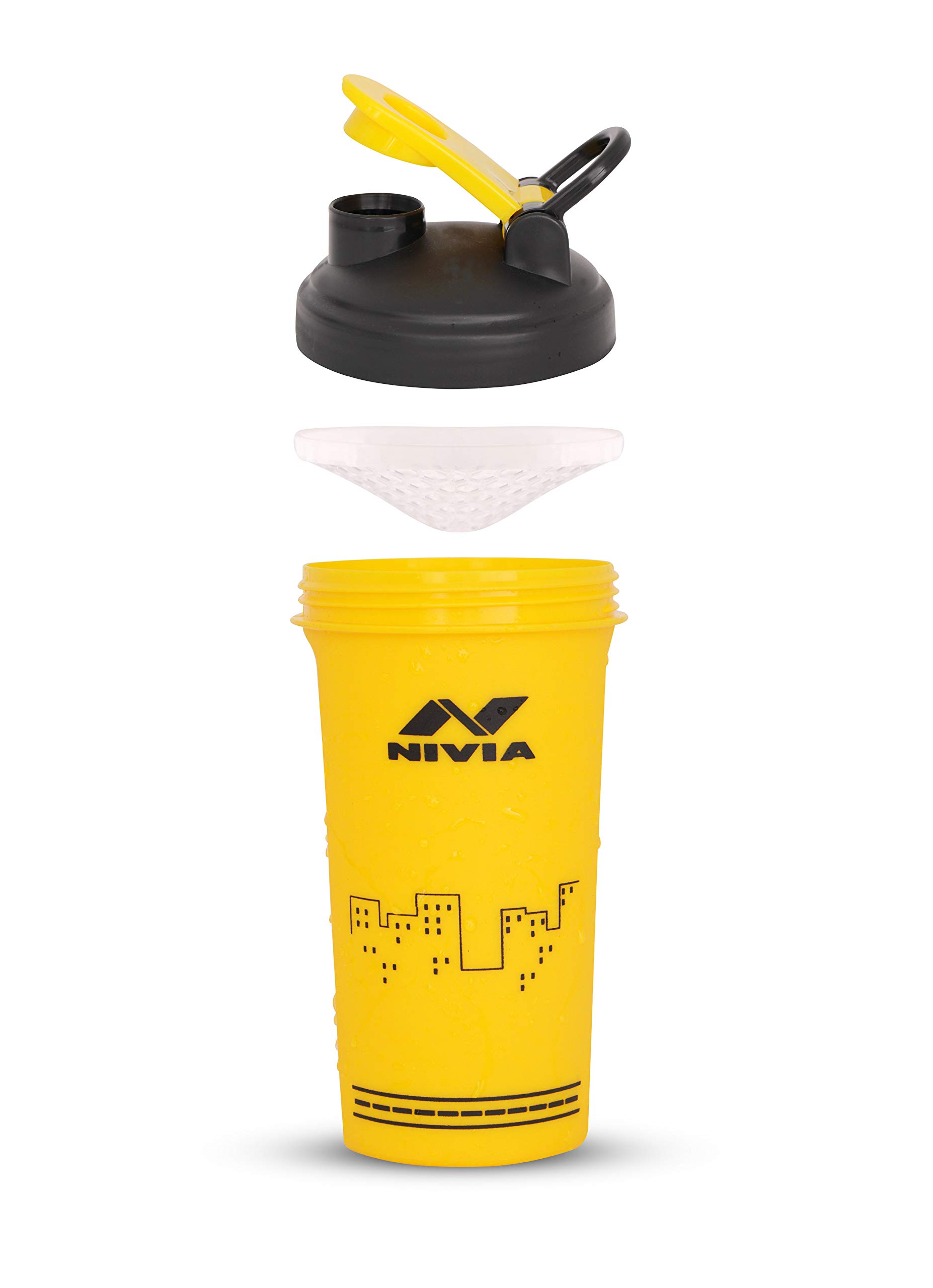 NIVIA Street Sports Water Bottle Shaker | Color: Yellow | Capacity: 750 ml | Material: Plastic | For Kids, Men & Women | Use During of Cycling, Gym, Running & Training