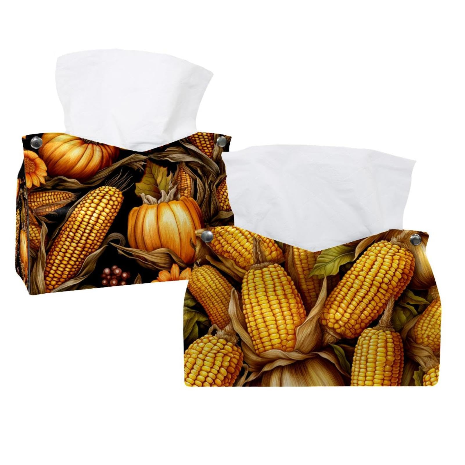 Housse de boîte à mouchoirs maïs en lot de 2 pour déco de table