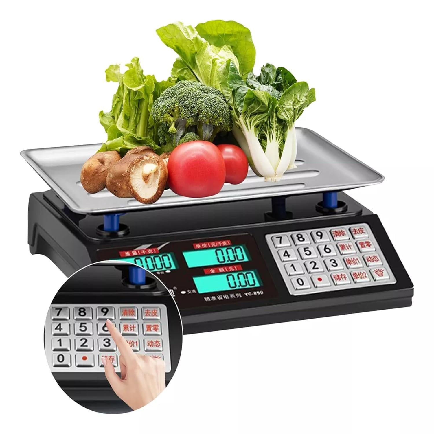 Báscula Digital Comercial, 30kg / 1g Bascula Comercial Recargable ...