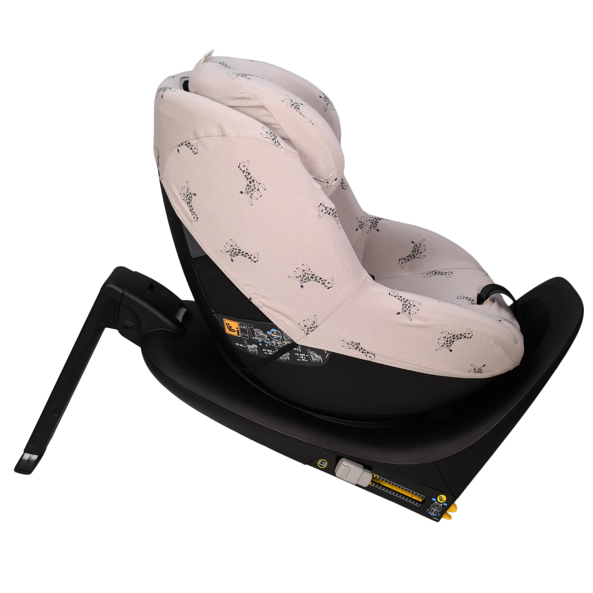 JYOKO Kids Funda de algodón para Silla de Coche Compatible con Maxi Cosi Pearl 360 y Mica Pro I-Size (Giraffe)
