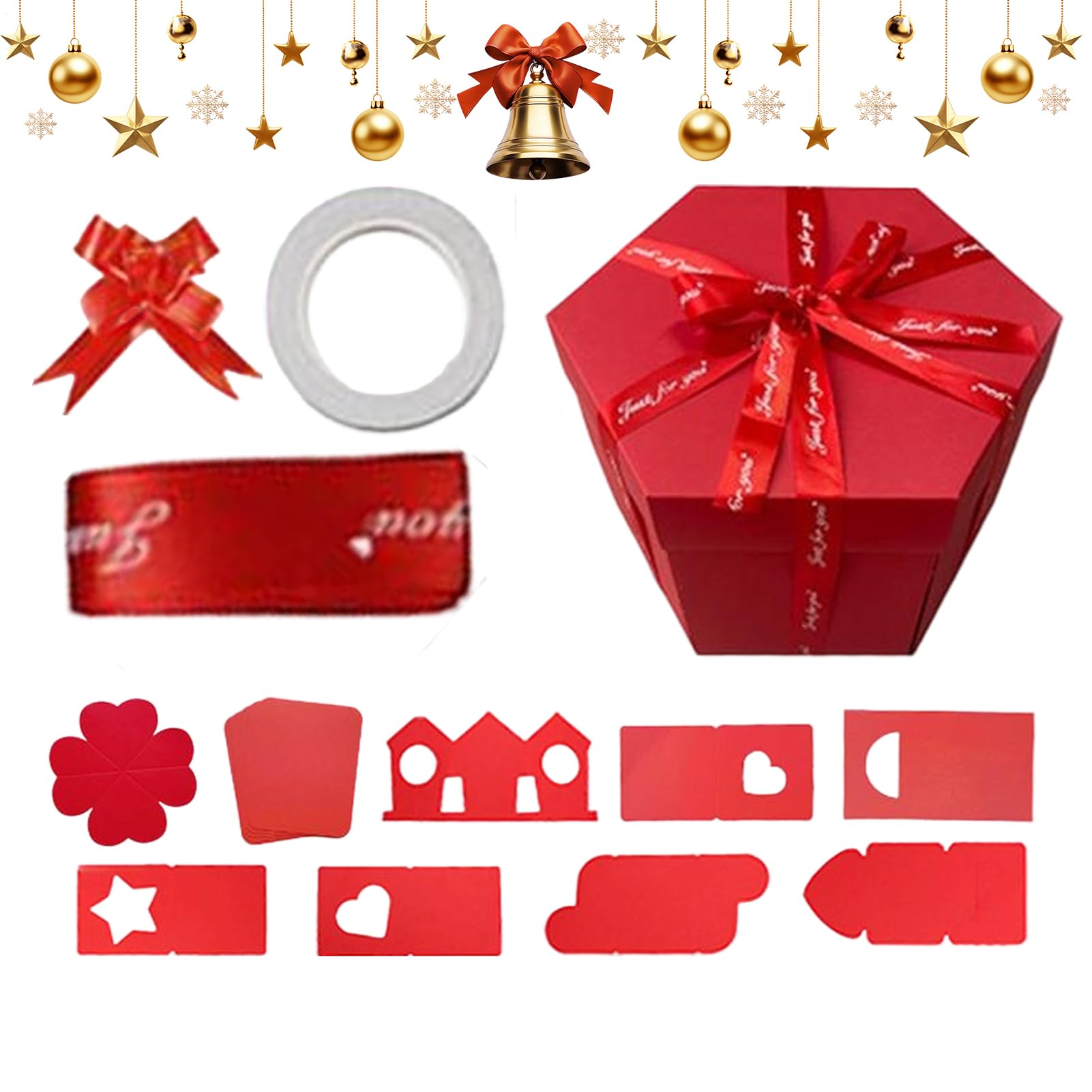 Handgefertigte Fotoalbumbox – 8 Schichten wiederverwendbare Urlaubs-Verpackungsmaterialien – Liebesbox Fotoalbum | Eltern, Studenten, Geburtstag, Hochzeit, Babyparty, Verlobung, Weihnachten