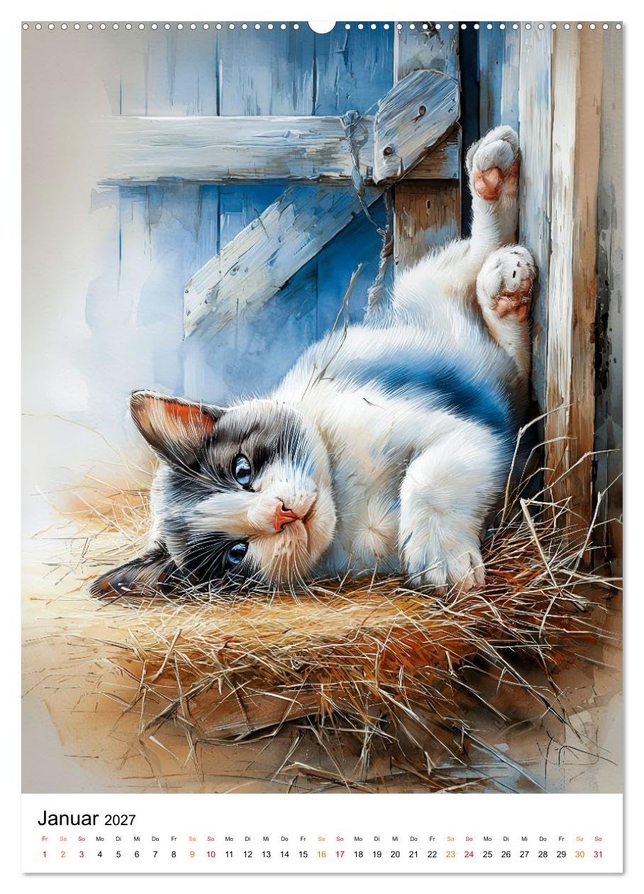 CALVENDO - Bauernhof Tiere (hochwertiger Premium Wandkalender 2027 DIN A2 hoch), Kunstdruck in Hochglanz: Ein Jahr voller Tier- und Landliebe.