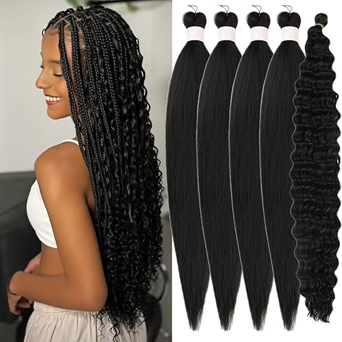 Black Boho Hair for Braiding Crochet Boho Braids Pre Stretched