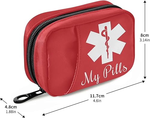 Miniatura 3 de Organizador de píldoras, pastillero médico para 7 días, bolsa organizadora de píldoras de viaje con cremallera, funda semanal portátil, tamaño