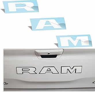 RAM Tailgate Emblem Overlay Decal Stickers 2025-2026 Ram 1500 (Color: Gloss White)