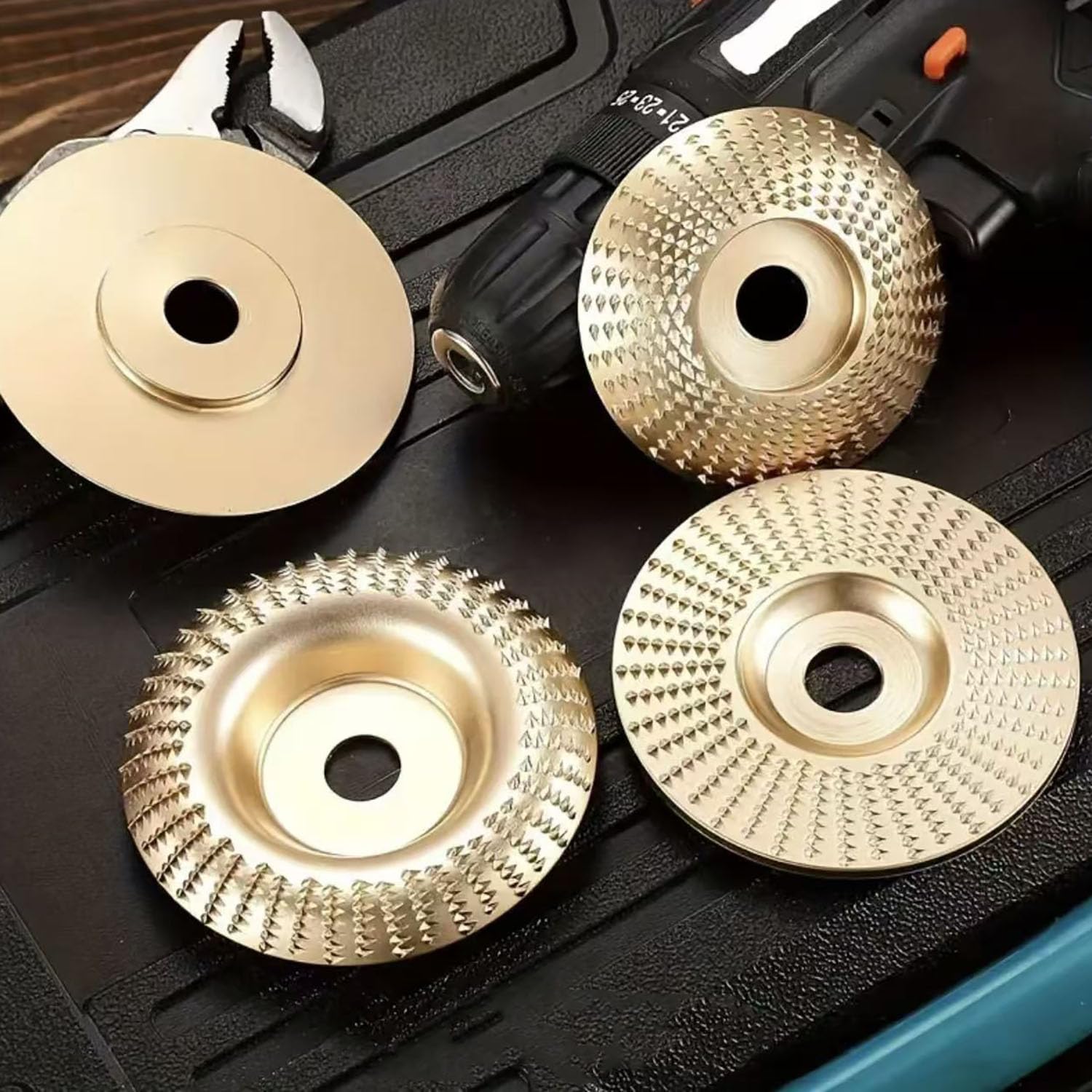 16 discos abrasivos de madera para tallar madera