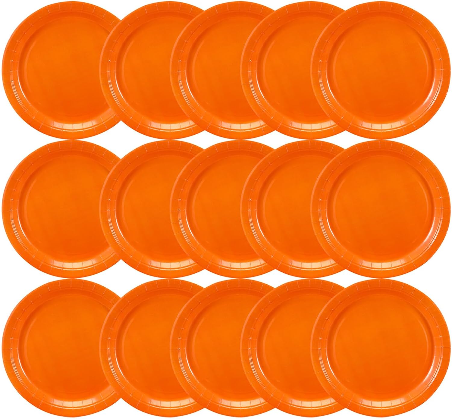 Cabilock Paper Party Plates 9-inch Orange Disposable Cake Plates 72pcs, Food-grade Paper Dinnerware for Birthday, Wedding, Bridal Shower and Snack Serving