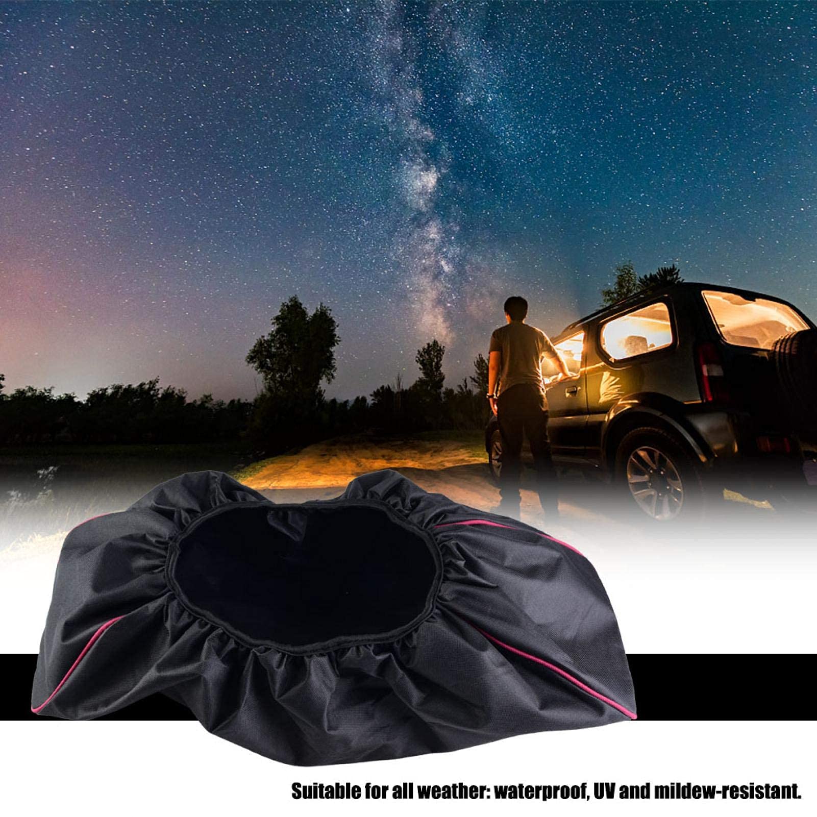EVGATSAUTO Copri-verricello per Auto Impermeabile, Polvere Solare, Neve, Pioggia, Protezione UV, Morbido Coperchio per verricello per SUV con capacità di 8.000-17.500 libbre, Nero