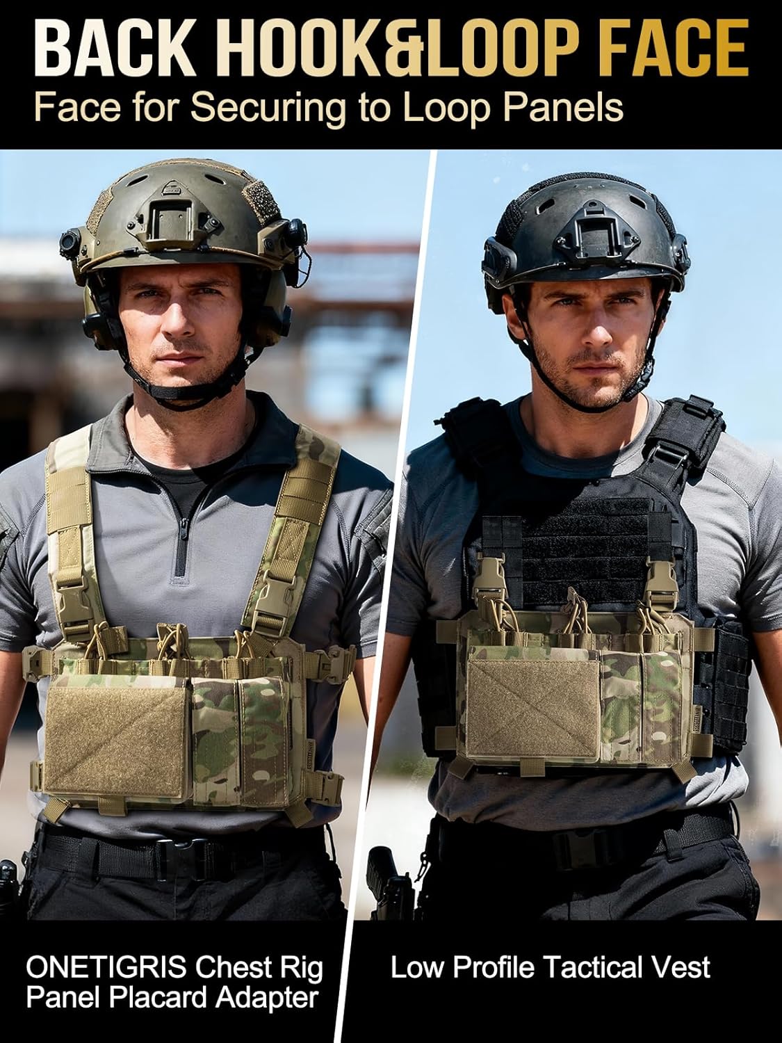 OneTigris Triple Mag Pouch with Utility Pouch Tactical Placard for M4 Magazines & Pistol Magazines