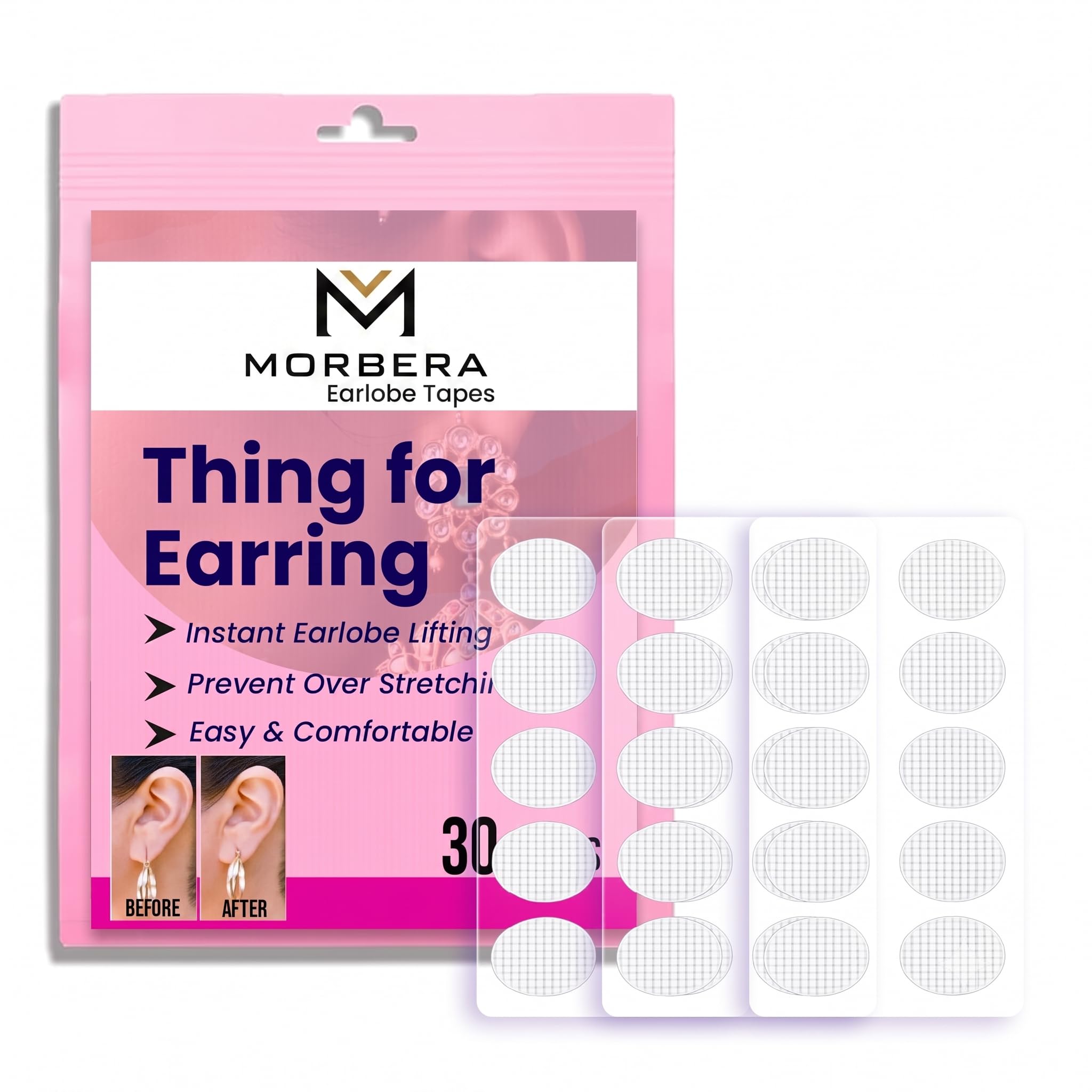 Earlobe Support Patches | Invisible Lift for Heavy Earrings | 30 Pcs-image-13