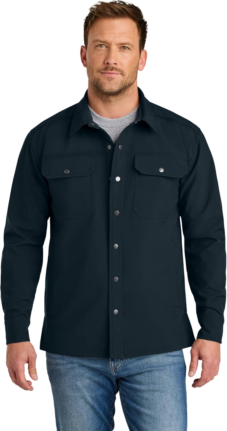 CornerStone Unisex Soft Shell Shirt Jacket | Waterproof Fall Jacket for Men & Women, Soft Fleece Lining, Button Up Front