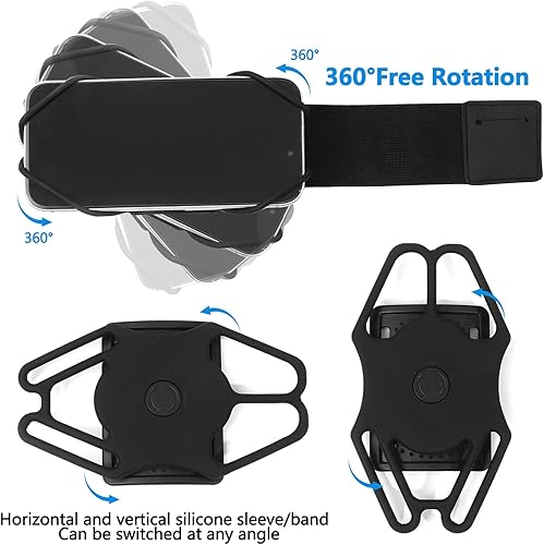 Miniatura 3 de Soporte de teléfono para correr, rotación de 360 y brazalete deportivo desmontable, banda de brazo para correr, se adapta a teléfonos de 4 a 6.5