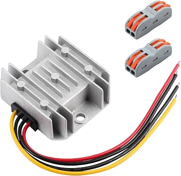 EAGWELL DC 8-40v to 12v Converter 3A 36W Step Down Converter Voltage Reducer IP68 Waterproof Transformer for Golf Cart Truck Boat Vehicle