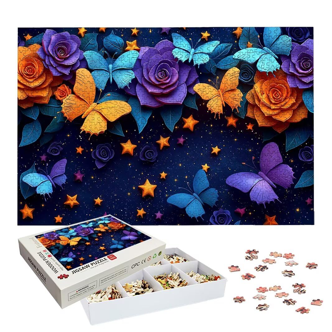 Puzzle 5000 Piezas, Puzzle Mariposa de Madera para Adultos, Regalos -2602