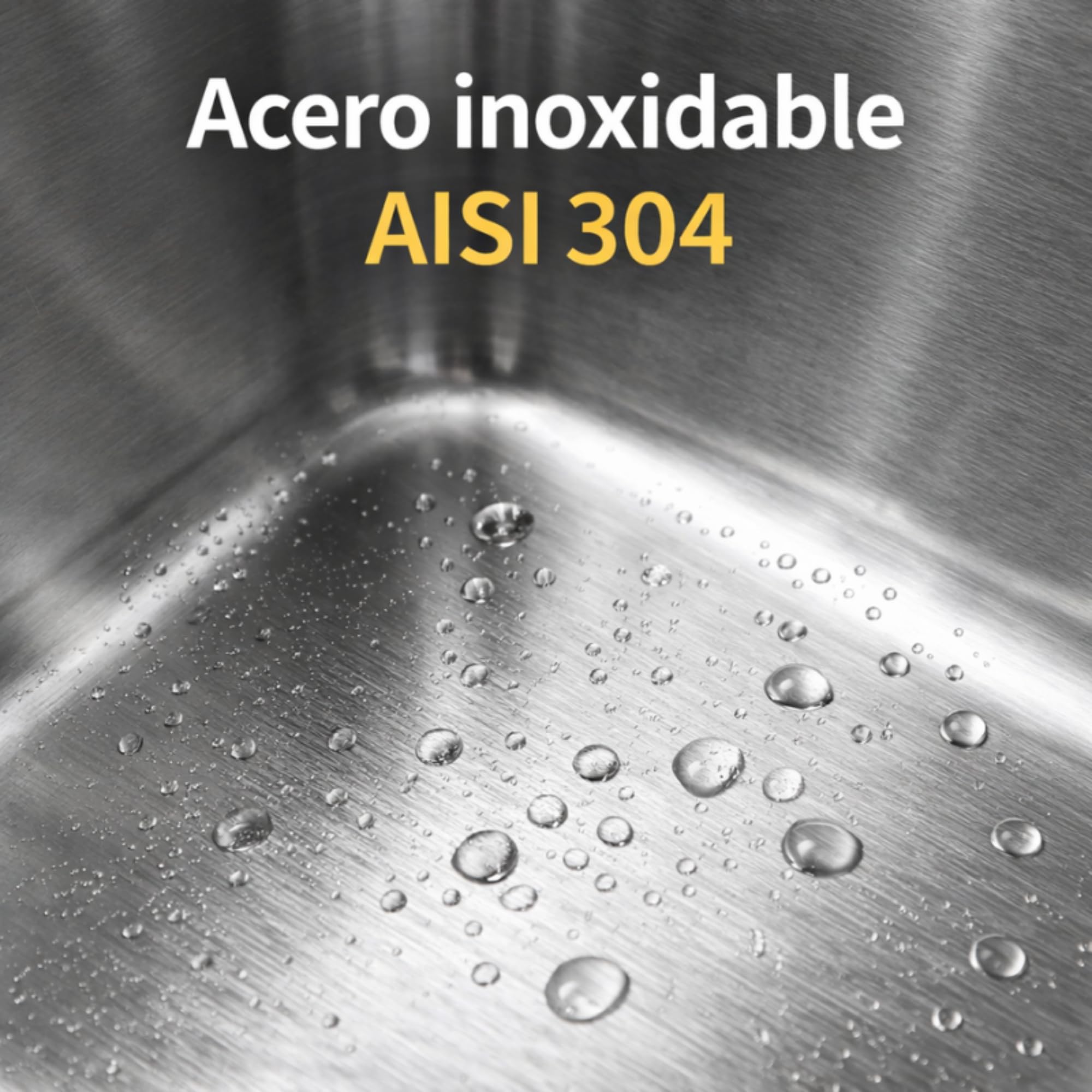Ares Fregadero Cocina Acero Inoxidable AISI 304 80x49 cm - 1 Seno - Sobre Encimera - Resistente y Fácil Limpieza - Gran Cubeta 23 cm de Profundidad