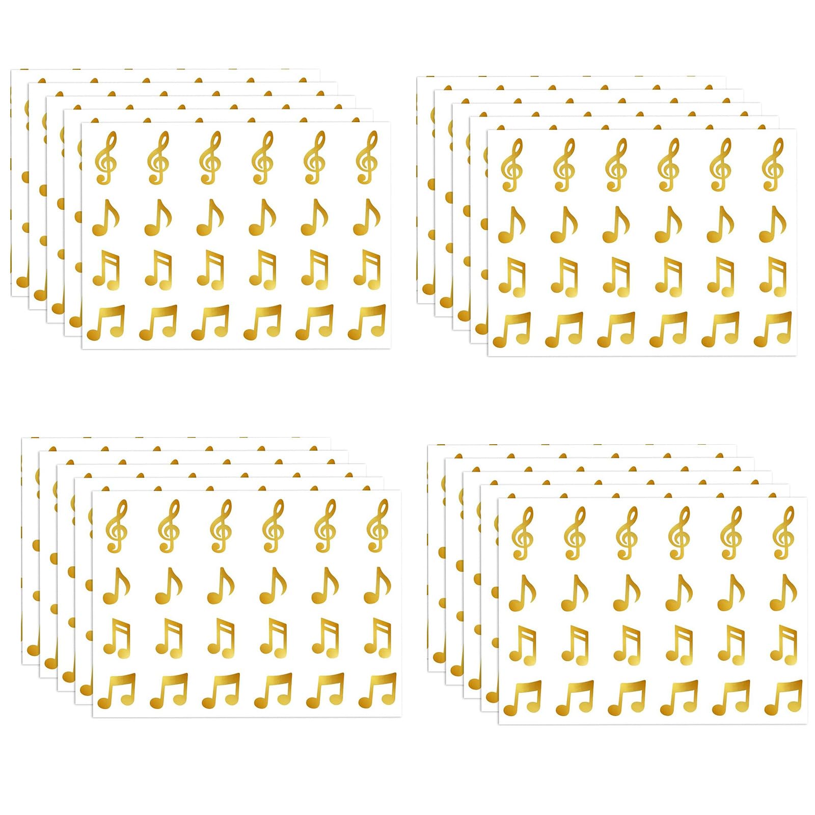 Glittering Music Note Sticker 20 Sheets Teacher Reward Decal Perfect for Encouraging Kids Learning and Glittering Sticker