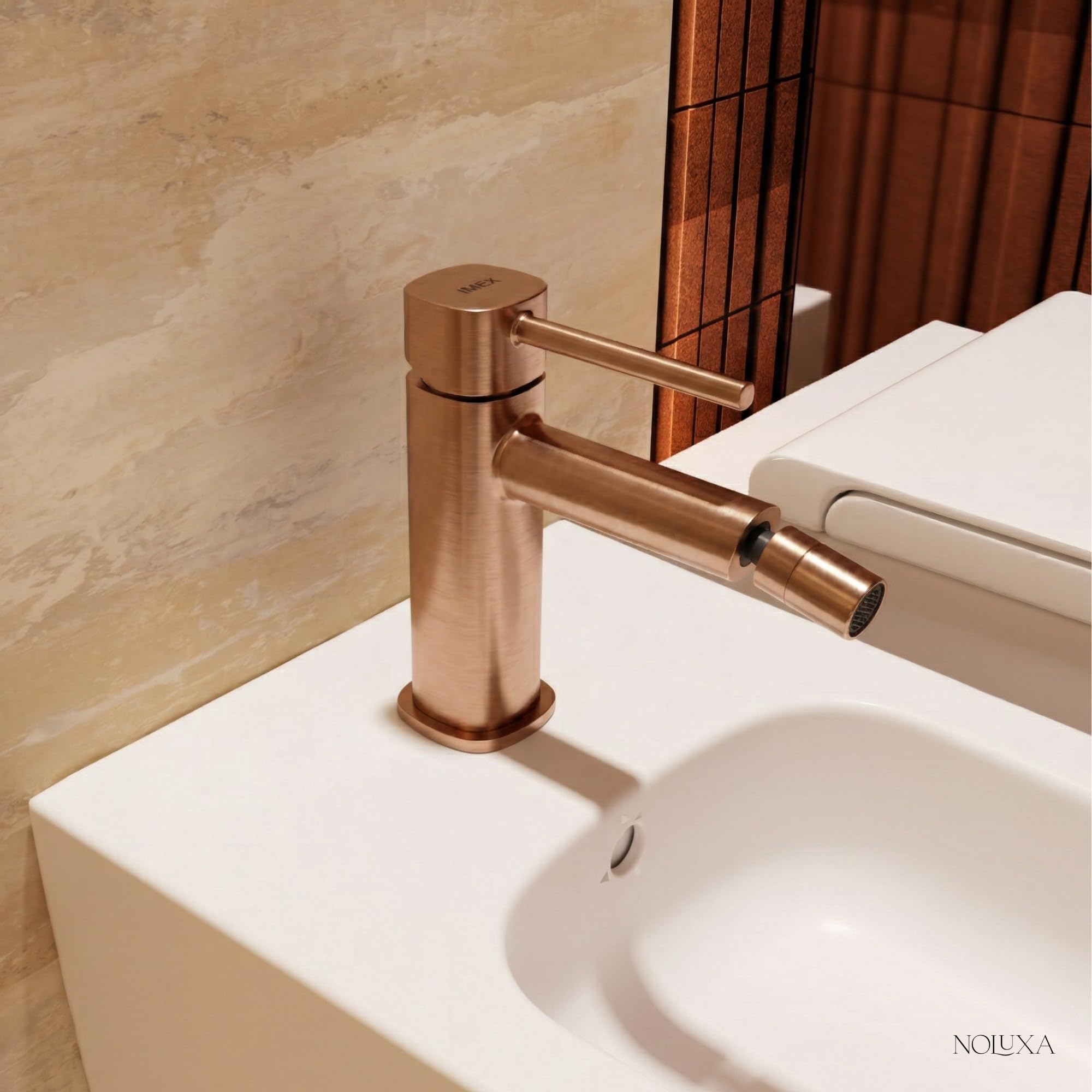 IMEX bateria bidetowa z mieszaczem ciepłej i zimnej wody, bateria bidetowa, bateria bidetowa z mieszaczem ciepłej i zimnej wody, bateria bidetowa, bateria Bidet, łatwa instalacja, seria toskańska