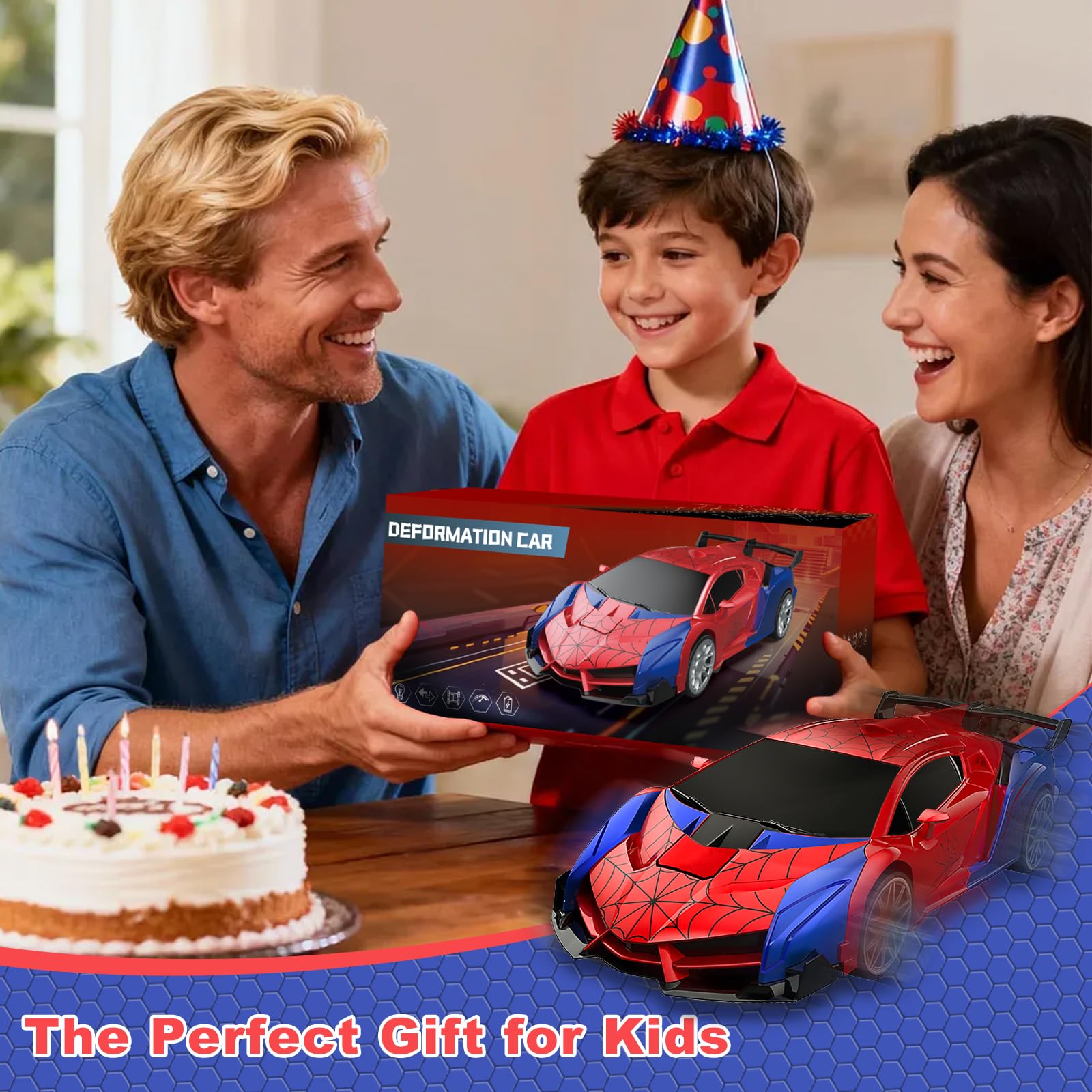 Macchina Telecomandata Robot, Spider Auto Radiocomandata da Corsa Veloce, 1:18 Macchinina RC Car Elettrica Giocattolo Gioco, Regalo Natale Bambini 3 4 5 6 7 8 9 10 11 12 13 14 Anni
