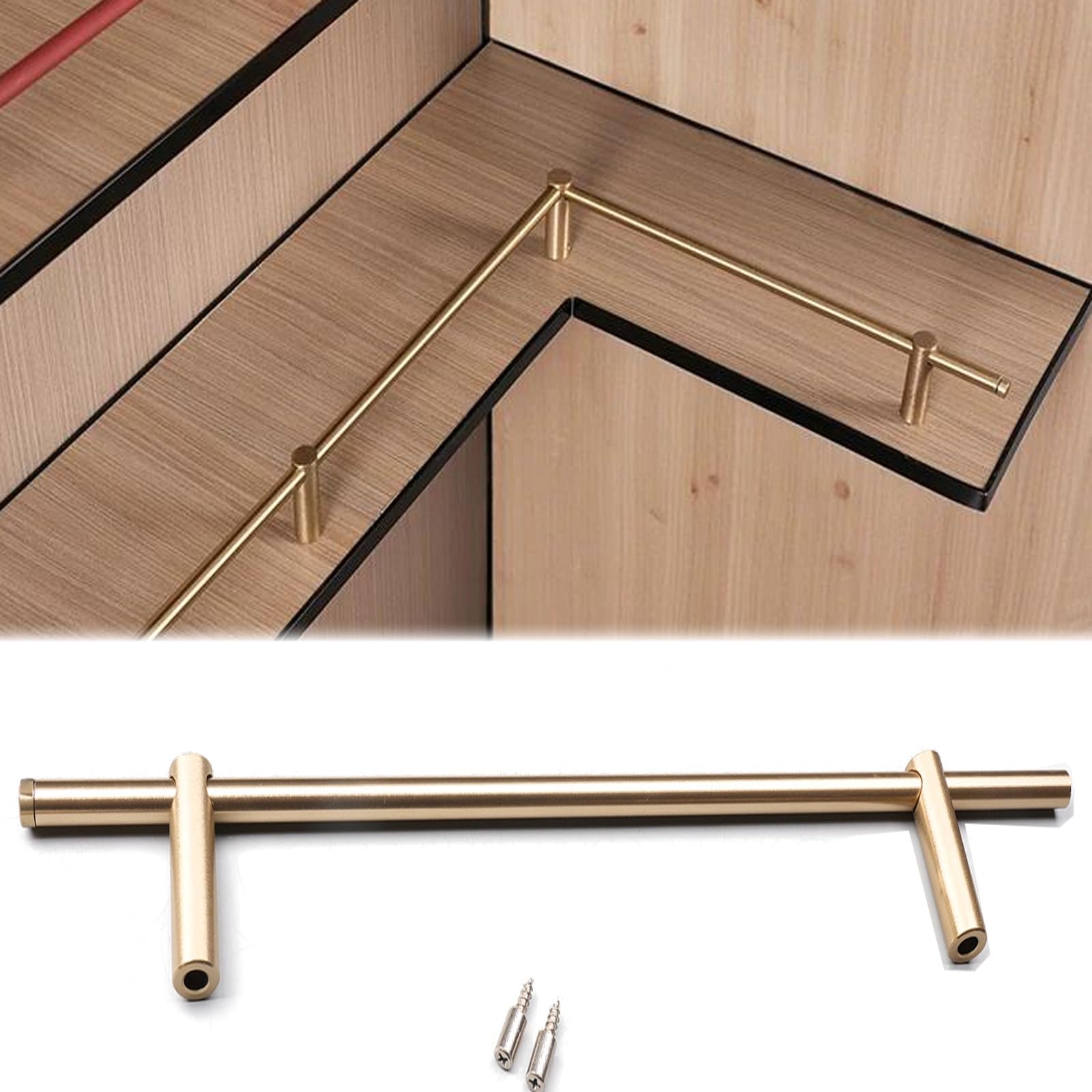 Errulan Gold Metal Shelf Guard Rail Decorative, Anti-Fall Gallery Rails Shelf Mounting Hardware, Modern Shelfs Rail Fence Set, Prevents Items From Falling(,36Cm/14.2In)
