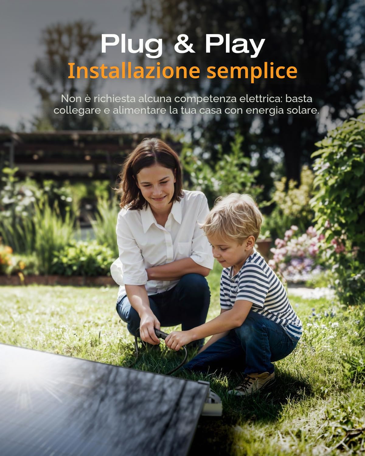 Solarway 880 Wp / 800 W Centrale elettrica da balcone completa – Inverter EcoFlow Stream 800W – Impianto solare completo – Moduli bifacciali Black 440 W & EcoFlow & Accessori
