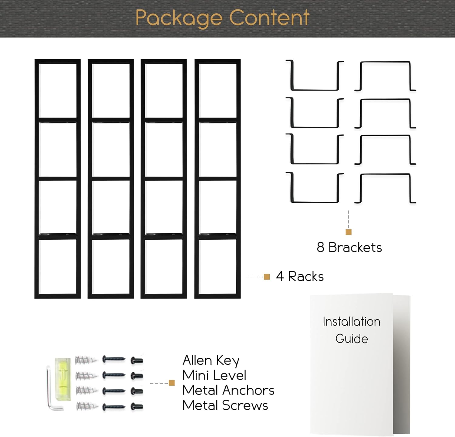 You Have Space Black Floating Shelves for Wall, 34 Inch Video Games, CD, DVD Storage Shelves, Metal Cube Storage Shelf Set of 4