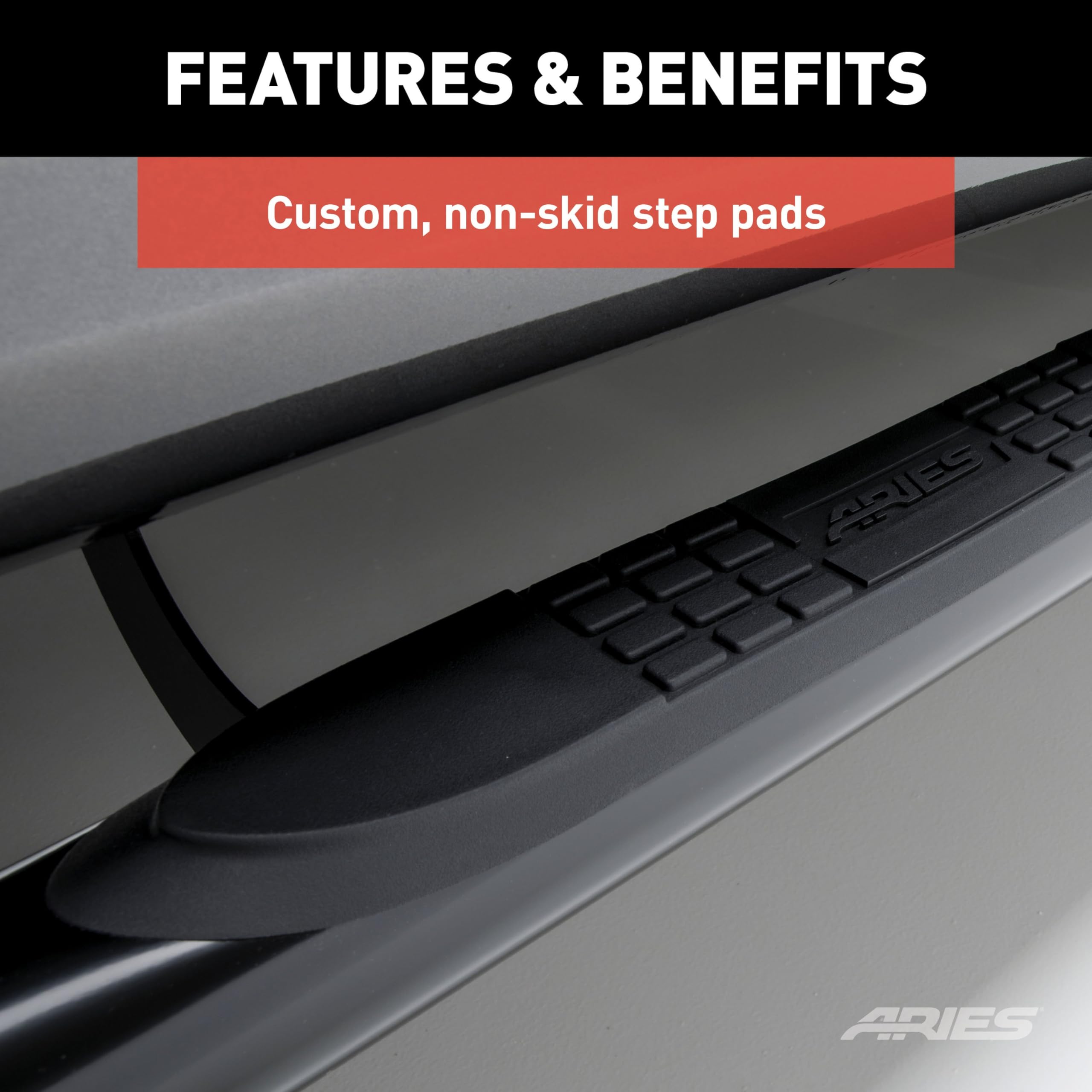 Amazon.com: Aries 203046 3-Inch Round Black Steel Nerf Bars, No
