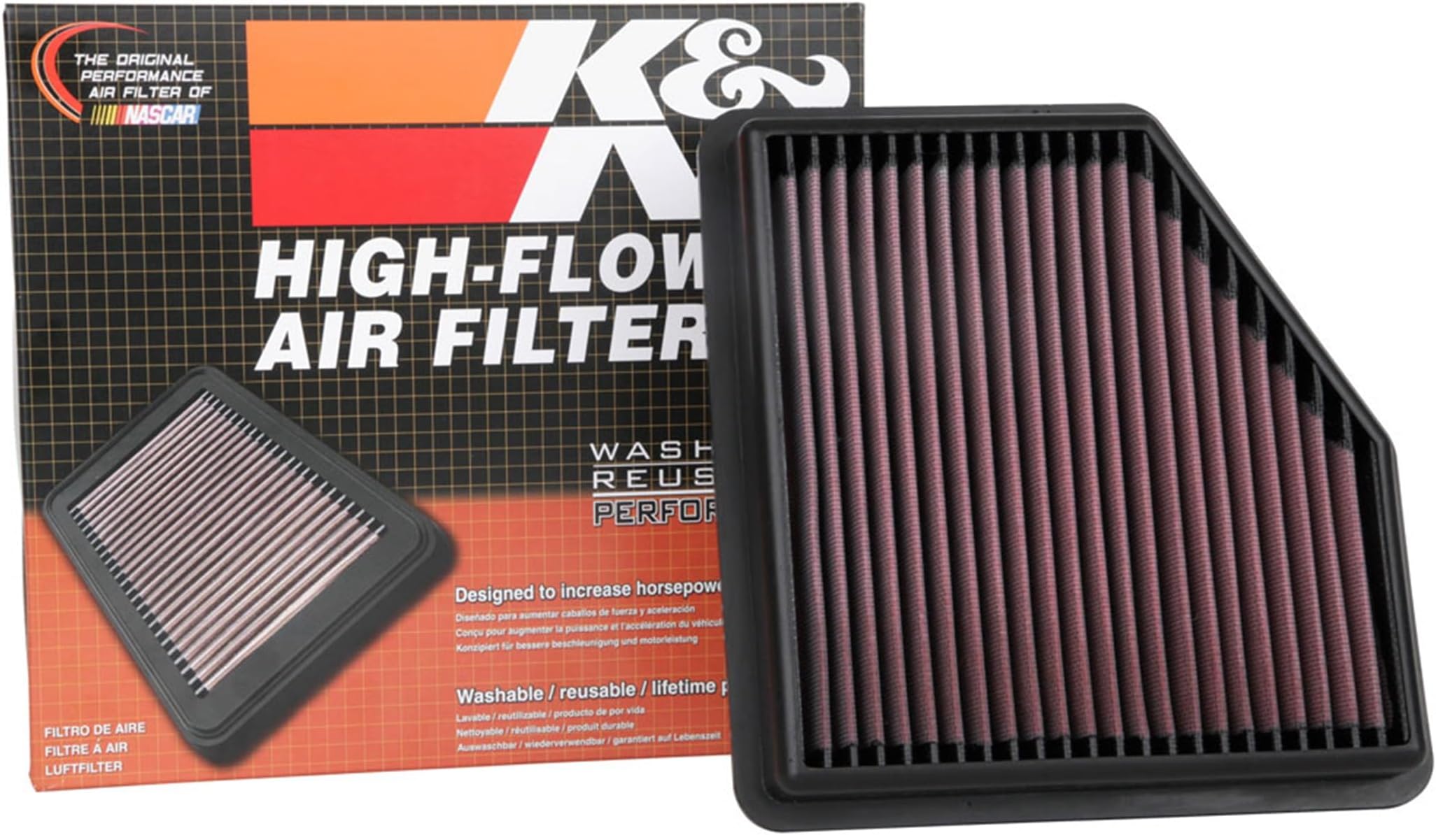 Engine Air Filter: Reusable, Clean Every 75,000 Miles, Washable, Premium, Replacement Car Air Filter: Compatible with 2019-2020 NISSAN Altima, 33-5094
