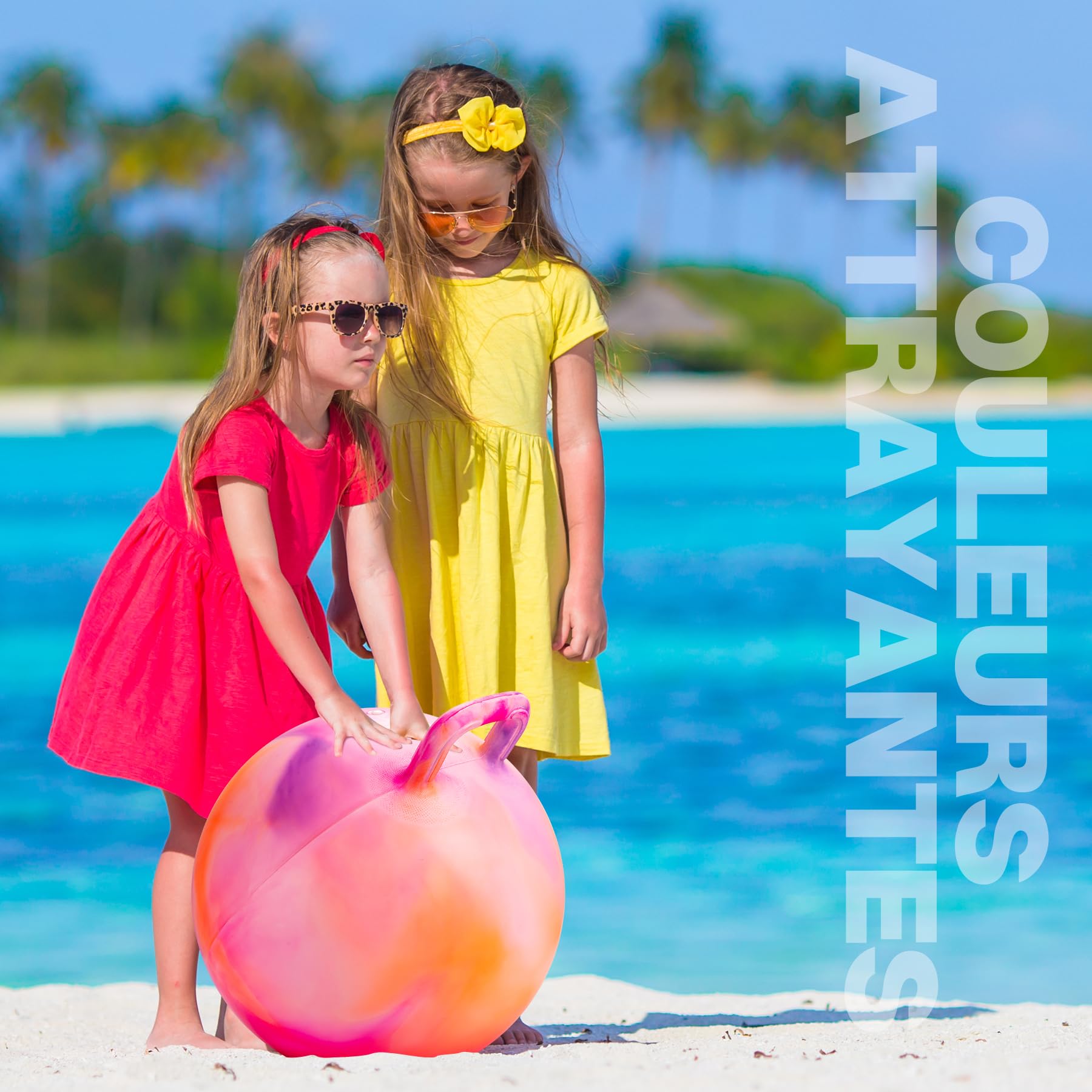 U&C Planet Ballon Sauteur 50 cm Hopperball pour Enfants de 6 à 9 Ans Bouncy Ball en PVC Robuste avec Pompe à Air Bouncy Hopper pour Sauter et Jouer à l'Intérieur ou à l'Extérieur