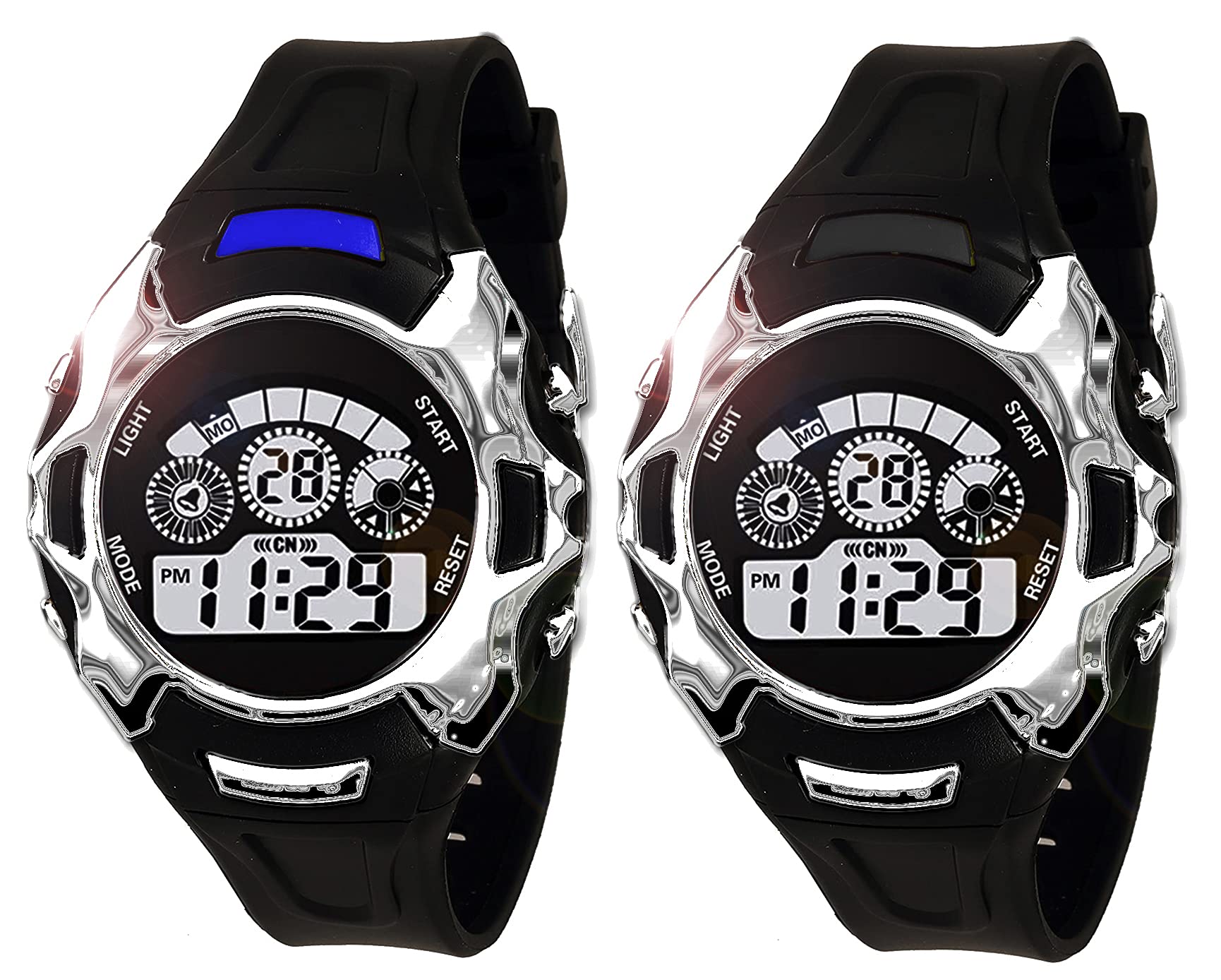 Time Up Digital Water-Proof & Night Light Big Dial Combo of 2 Watches for Boys & Girls (5-13 Years)-MIN45-2N (Navy-Black) (B09C4RG56P) Amazon Price History, Amazon Price Tracker