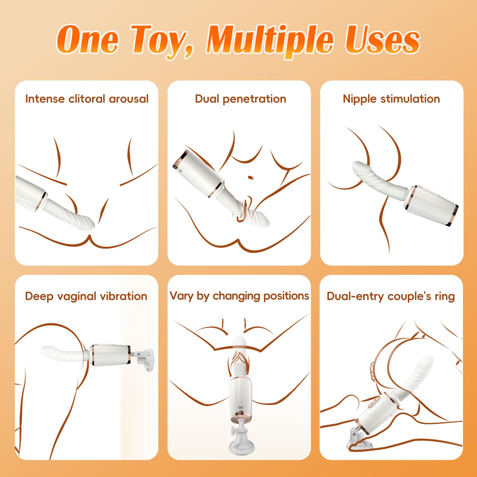 Sex Machine Thrusting Dildo Vibrator Adult Sex Toys for Women Men G Spot Clitoral Anal Play, Dildo Machine Rotatable Switch 7 Vibrating Thrust Modes Smart Heating Big Suction Cup Anal Toys for Couple