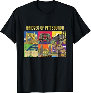 Vintage Retro Bridges Of Pittsburgh Pennsylvania T-Shirt