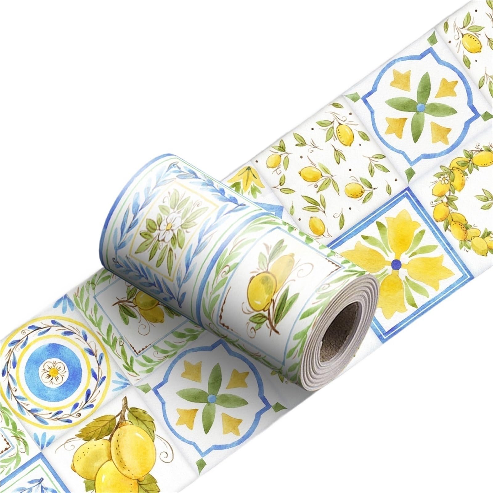 XCTDSVAH Wallpaper Border Tiles Waist Line Decorative Strip Bathroom Skirting Peel Stick Kitchen Backsplash Ceramic Wall Sticker(YX-181,15cmX240cmX1roll)