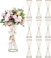 Vista 1 de Sziqiqi Centro de mesa de boda dorado alto, centros de mesa florales de 27 pulgadas para mesas jarrones de metal Centros de Mesa para Bodas