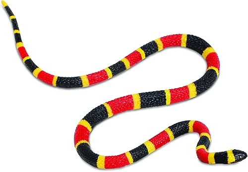 Safari Ltd. Figura de bebé de serpiente de coral, figura detallada de plástico de 10.75 pulgadas, divertido juguete educativo para niños, niñas y