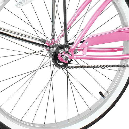 Vista 64 de MICARGI Bicicleta híbrida para adultos de 24/26 pulgadas, bicicleta híbrida de 1/7 velocidades para mujeres, hombres, personas mayores, bicicleta