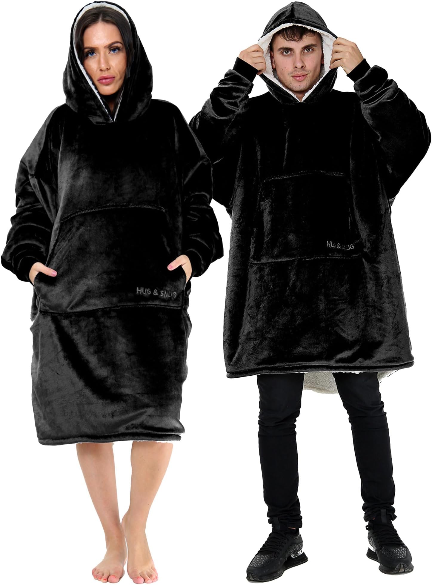 LionsOversized Hoodie Blanket Men Women, Ultra Soft Sherpa Fleece Warm Cosy Wearable Throw Sweatshirt Snuggle Oodies for Adults Teens with Big Pocket