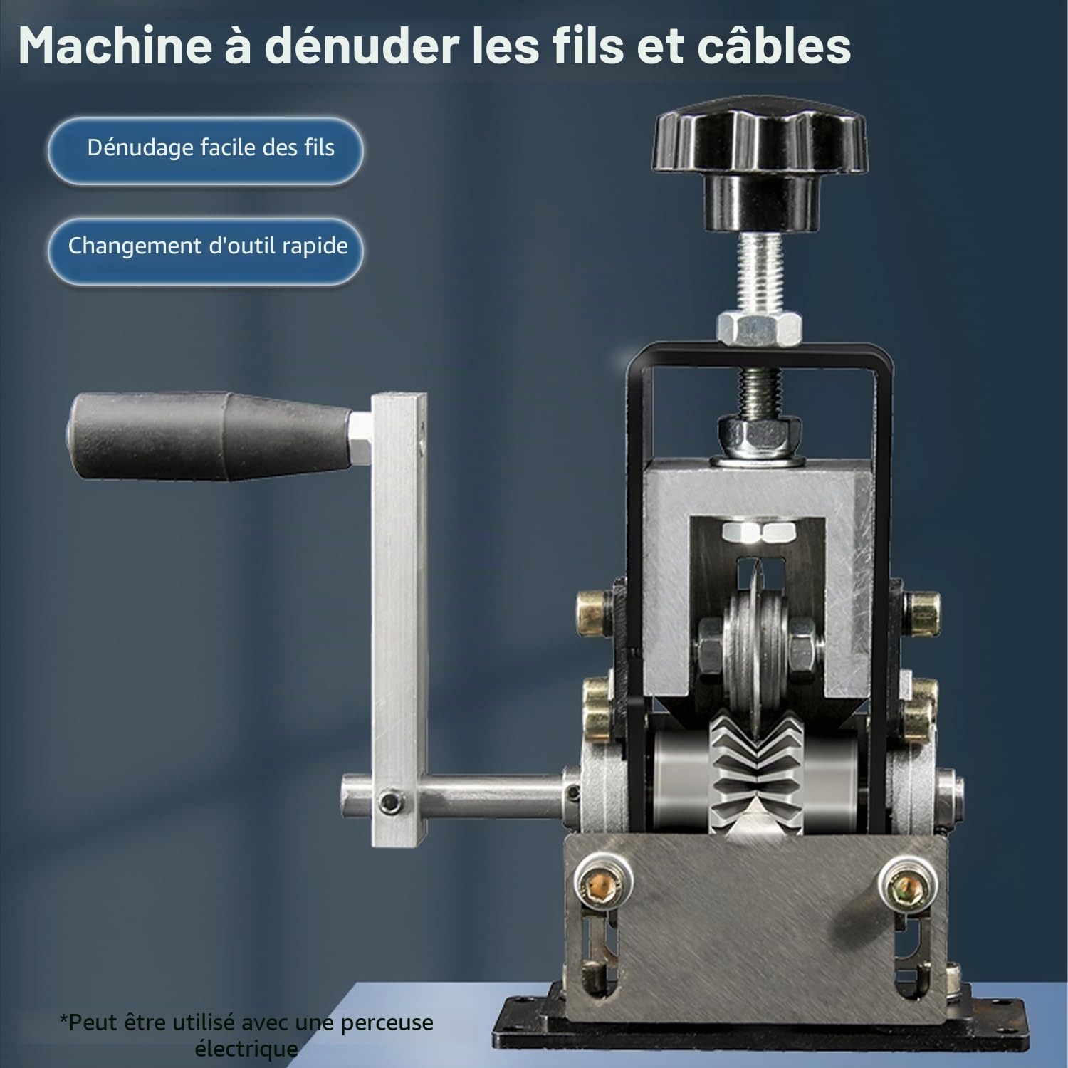 Denudeuse de Cable Electrique Dénuder Manuelle, Machine Manivelle à Dénuder Fils, 1-25 mm Dénudeur Câble Electrique Manuel, Avec Manivelle Dénudeuse Cuivre Pince à Dénuder pour Recyclage Des Fils