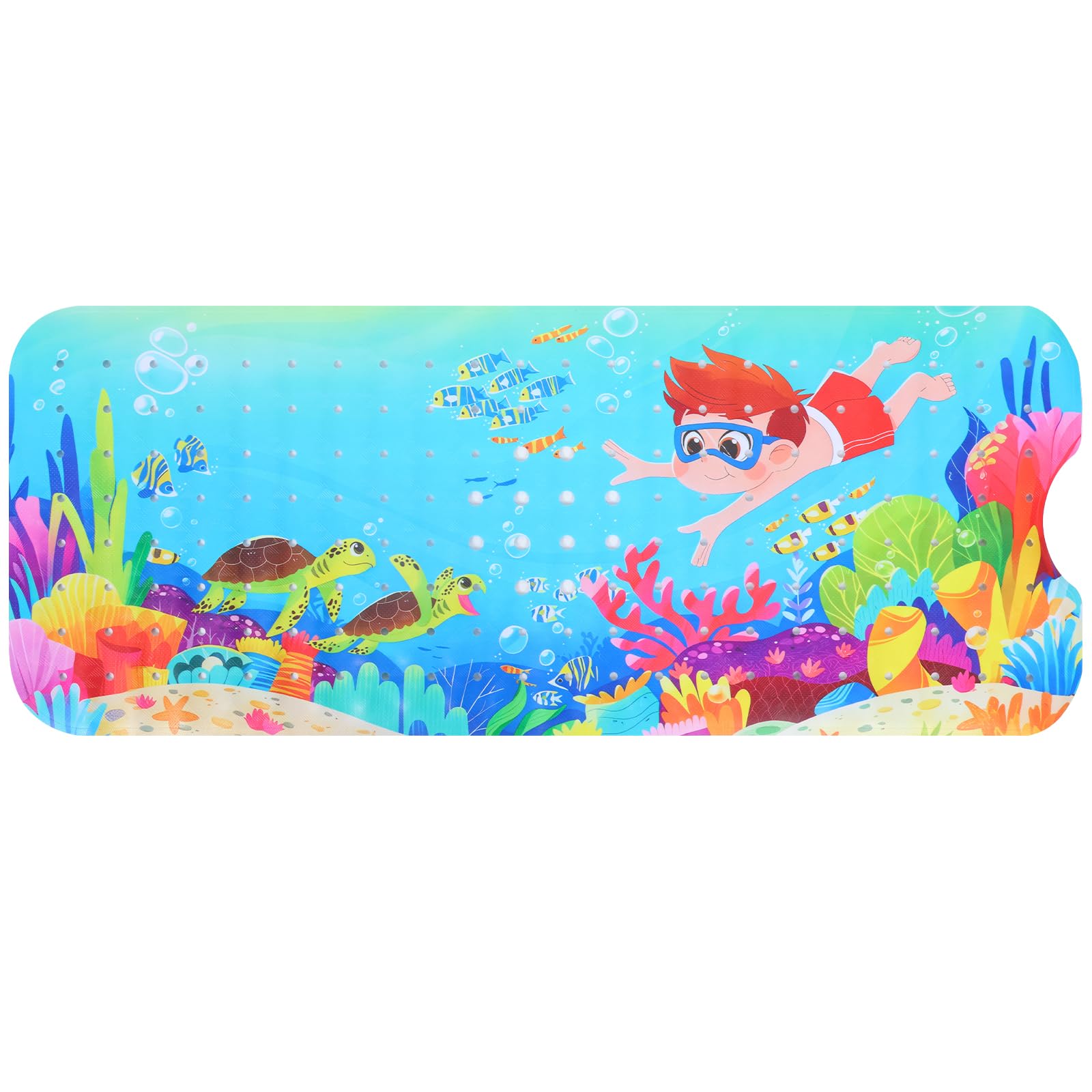 Kids Bath Mat Non Slip Anti Mould,100x40cm Extra Long Cartoon Baby Bathtub Mat,Anti Mould Shower Tub Mats with Strong Suction Cups,Machine Washable Bathtub Pad for Baby Children Elderly