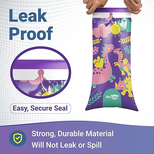 Miniatura 2 de WECARE Bolsas desechables para niños para náuseas y mareos por movimiento, envueltas individualmente, paquete de 20 unidades, estampado de