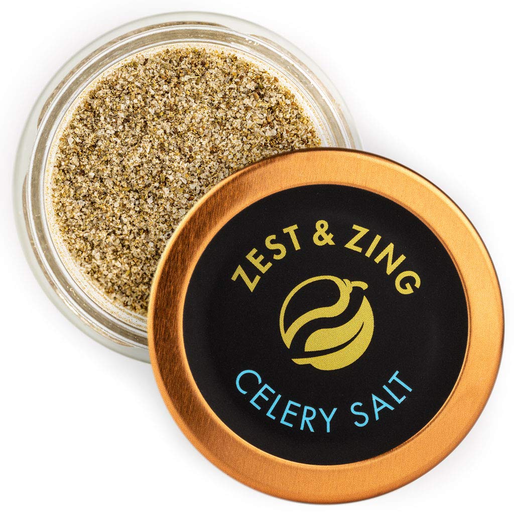 Zest & Zing Celery Salt (Ground), 45g Spice Jar - Premium Salts By Zest & ZING. Fresher, Convenient, Stackable Spice Jars.