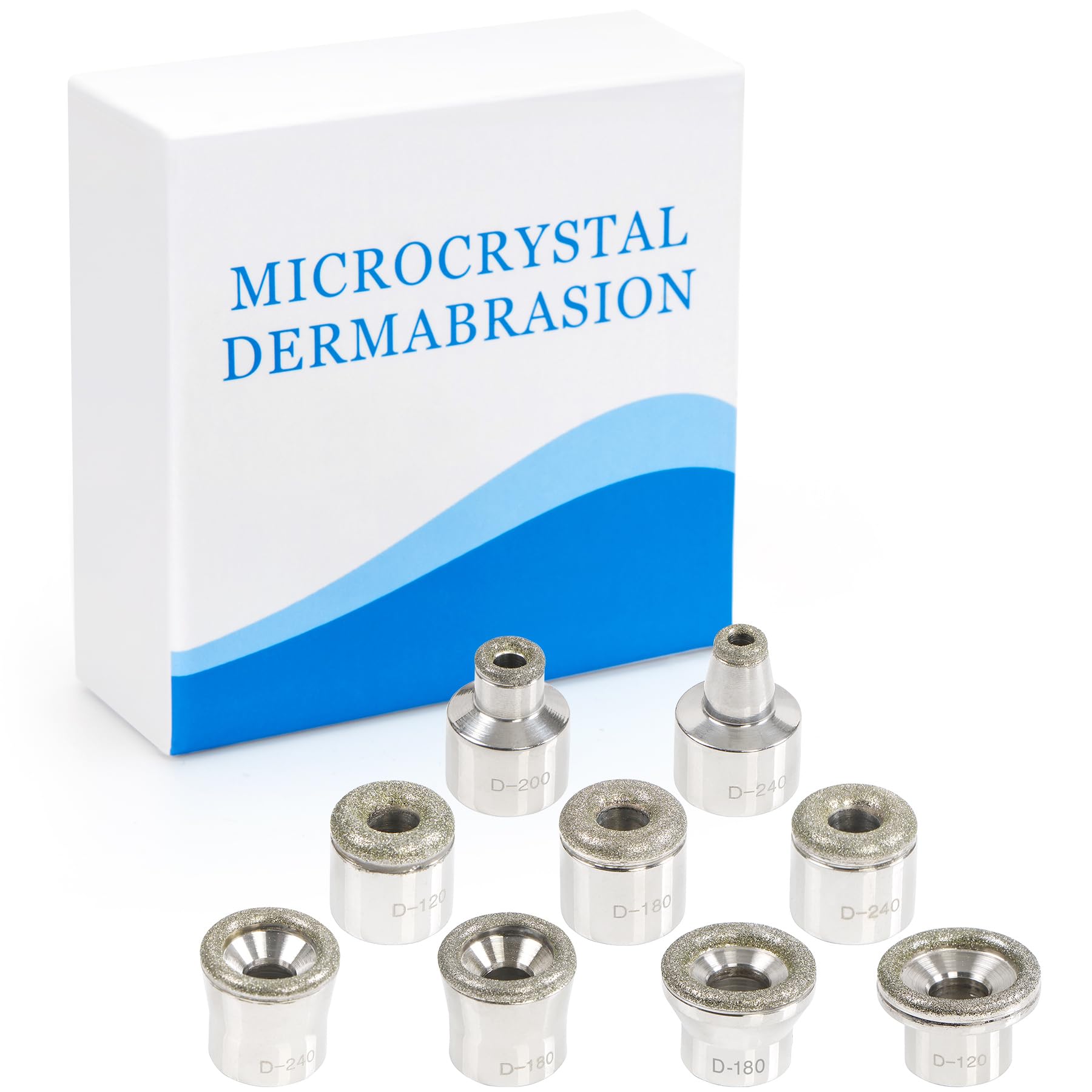 UNOISETION Diamond Microdermabrasion Tips Replacement for Diamond Tip Microdermabrasion Machine, 9PCs Facial Peel Diamond Microderm Tips for Microdermabrasion Device