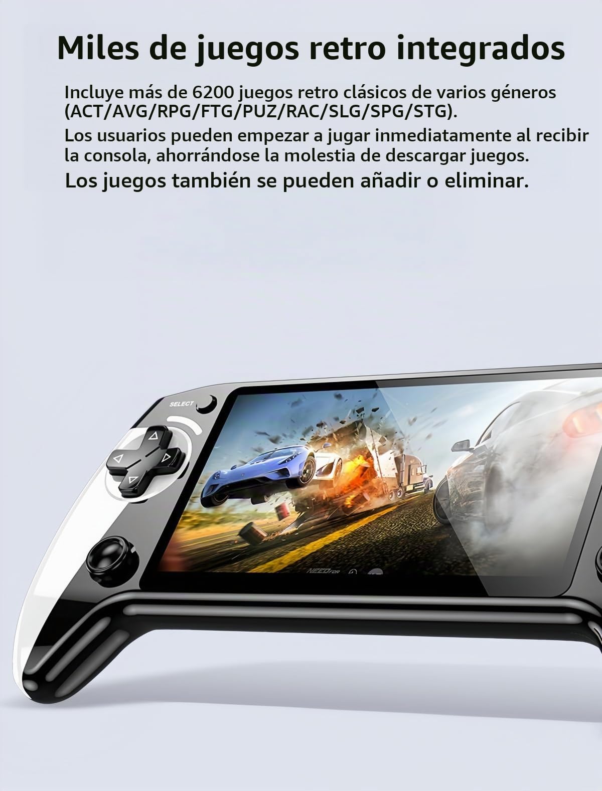 JXD 5.5 Pulgadas Consola Portátil de Videojuegos Diseño de Mando Emulador Múltiple 6200 Juegos Retro Dispositivo MP3 MP4 para Interiores, Exteriores y Viajes Regalo Ideal para Festivales